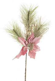 12x Ramo de Poinsettia Rosa Annabel H50Cm