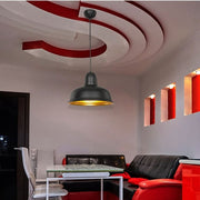 Lámpara suspensión Kumbet MDL3053 metal negro interior oro