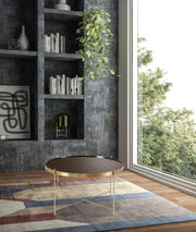 Mesa de cristal de metal negro cm 70 x 70 xh 40