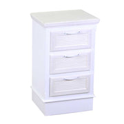 Mueble madera Liverpool 3 cajones blanco cm37x30h64