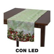 Camino de tela ramas led azul cm40x150