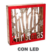 Decoración madera led roja cm22x4,5h22