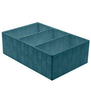 Cajón poliéster verde agua rectangular 3 compartimentos cm31x21h10