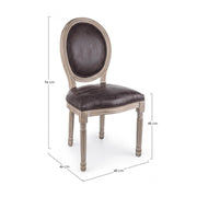 Silla de estilo clásico MATHILDE en madera revestida 96h cm
