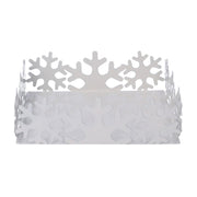 Servilletero de metal cuadrado blanco copo de nieve cm16,5x16,5h5