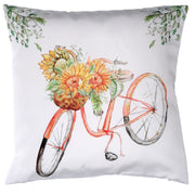 Cojín de tela con bicicleta blanca cm43x43