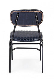 Silla Debbie azul vintage de ecopiel