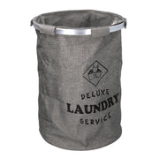 Cesta plegable redonda de tela gris cm ø40h55
