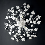 Lámpara de techo shabby de hierro seis luces strass cristal blanco cm 80 ivy