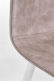 Silla vintage de piel sintética beige Kyra