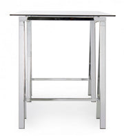 Alchimia Escritorio moderno cromado con tapa de cristal 140x70x76h cm