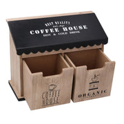 Organizador rectangular madera negra 2 cajones cm23,5x10,7h18