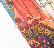 Estampa sobre madera con lienzo multicolor 60x100 cm