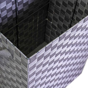 Cesta rectangular poliéster forrada gris cm40x30h53