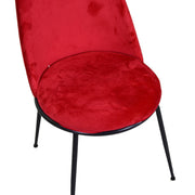 Silla de diseño en terciopelo y metal rojo rotterdam