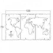 Marco decorativo de pared mapa negro 125x73 h (MT1924241)