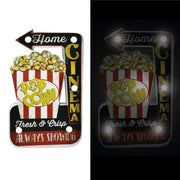 Letrero metálico palomitas con led cm25x40,5x5