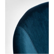 Butaca mecedora Annika efecto terciopelo azul pavo real