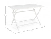 Mesa de exterior en aluminio Blanco ELIN 110x70x h71 cm