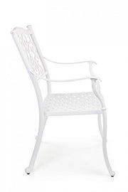 Silla de exterior Ivrea blanca con reposabrazos