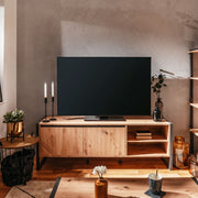 Base mueble TV roble antracita 160 x 55 x 40 h cm (DENVER54)