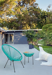 Mesita Parker Atol con tapa de cristal D50 cm