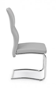Silla gris claro en ecopiel THELMA 44x58x h104 cm