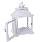 Farol de madera blanco cuadrado cm24x16h39
