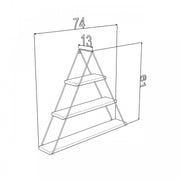 Librería de pared triangular tablón de anuncios piramidal negro 74 x 13 x 61 h cm