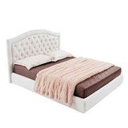Cama doble container acolchada blanca Flatia