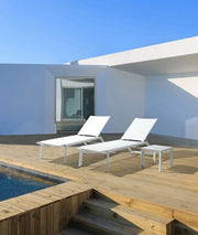 Mesa de centro de aluminio blanco crucero muebles de jardín