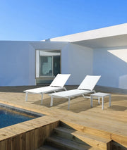 Mesa de centro de aluminio blanco crucero muebles de jardín