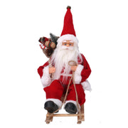 Papá Noel tejido en trineo rojo cm33x12h25