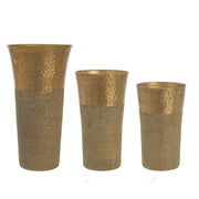 Juego de 3 jarrones de aluminio dorado Hammel
