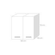 Mueble alto modular para cocina Fresno Blanco 2 puertas Cm 80x32xH 72
