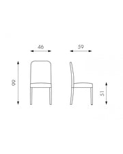 2x Sillas de piel sintética - Anita