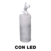 Vela de parafina led plateada cm ø8h18