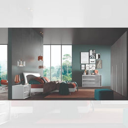 Dormitorio Jolanda de hormigón y fresno blanco.