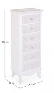 Cajonera clásica en madera blanca 6 cajones Charlene