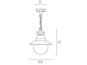 Colgante E27 calypso linea plata blanco