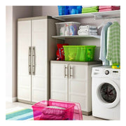 Armario bajo multiusos de dos puertas y dos baldas Beige EXCELENCIA 89x54x h93 cm