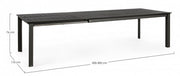 Konnor mesa de jardín extensible antracita 200-300 x 110 cm