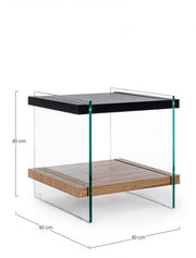 Mesita 2P Line Madera Negra 50X50