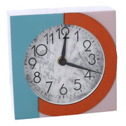 Reloj de madera cuadrado rosa y azul cm15x5x15