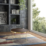 Mesa de cristal de metal negro cm 70 x 70 xh 40