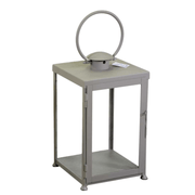 Farol cuadrado de metal gris tórtola cm30x30h55/72