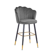 Sgabello Estro de terciopelo gris con terminaciones doradas 50x55x110 cm