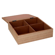 Caja de té de madera marrón cuadrada cm20x20h6