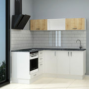 Cocina Blanca en Forma de L Reversible 180x160 cm