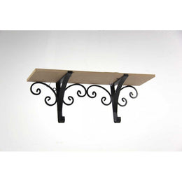 Estante de metal con top de madera 46 x 13 x 17 H CM